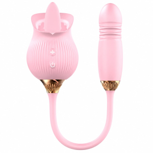 Estimulador Dual Rosa de Silicona Premium Recargable